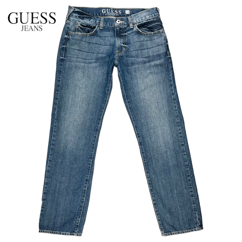Guess Jeans | Men’s Size 34 | Rebel Straight Leg Medium Blue Denim Zip Fly Jeans